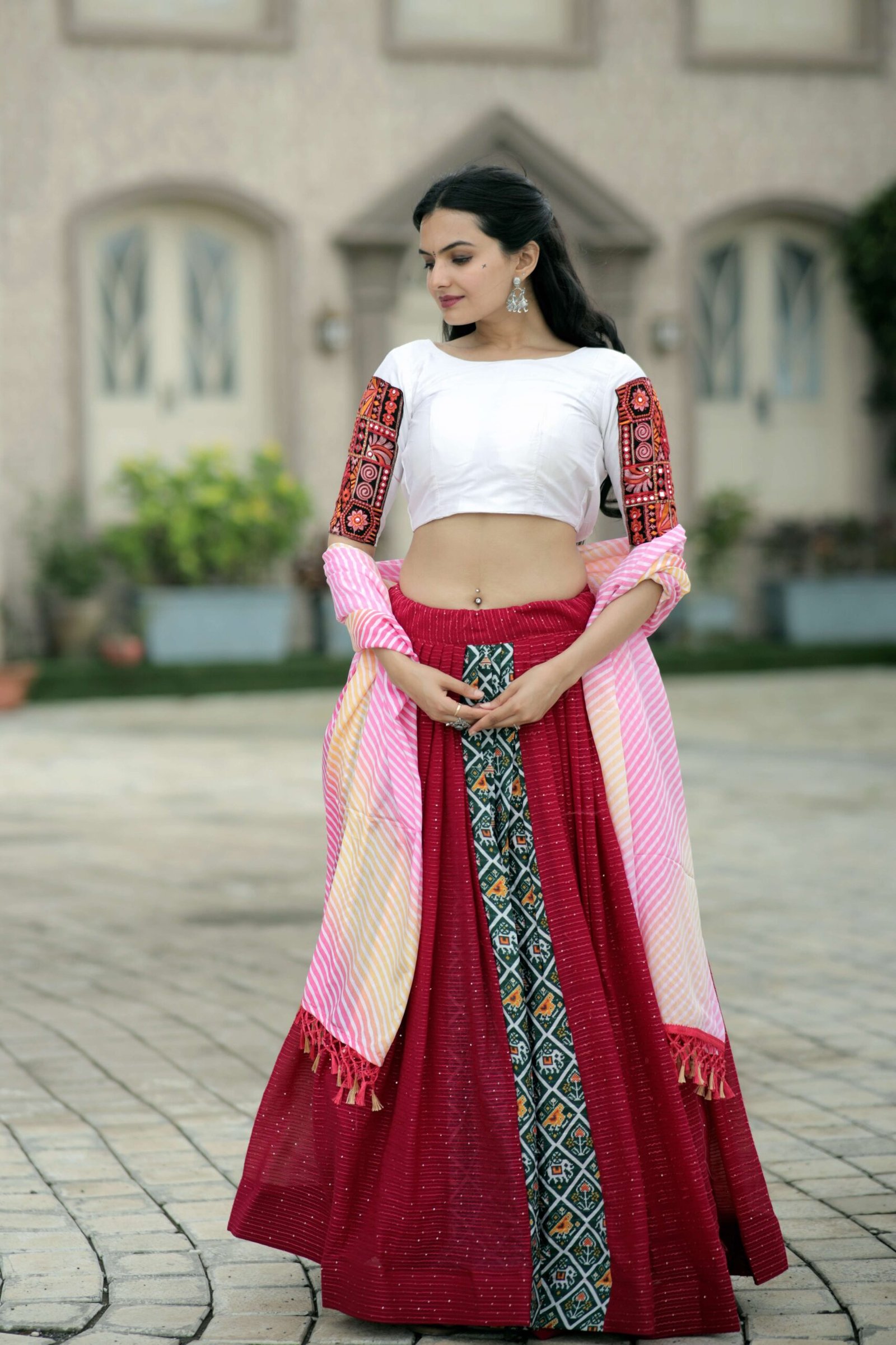 Premium Designer Embroidered Viscose Crochet Lehenga Choli with Dupatta Set