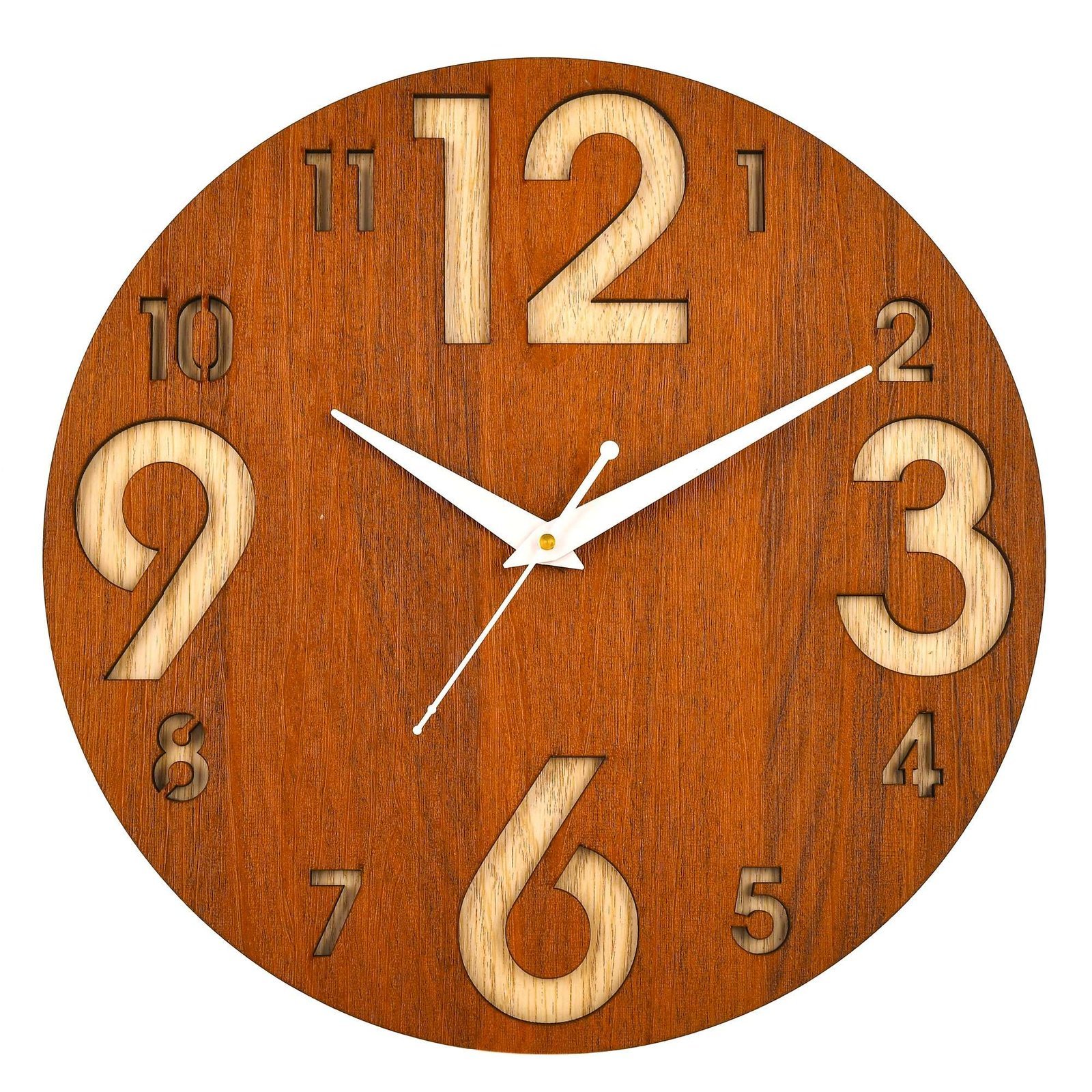 Wooden Silent Non-Ticking Wall Clock for Home Stylish Latest Designer Wall Clock for Home Living Room Bedroom Office Hall - Image 3